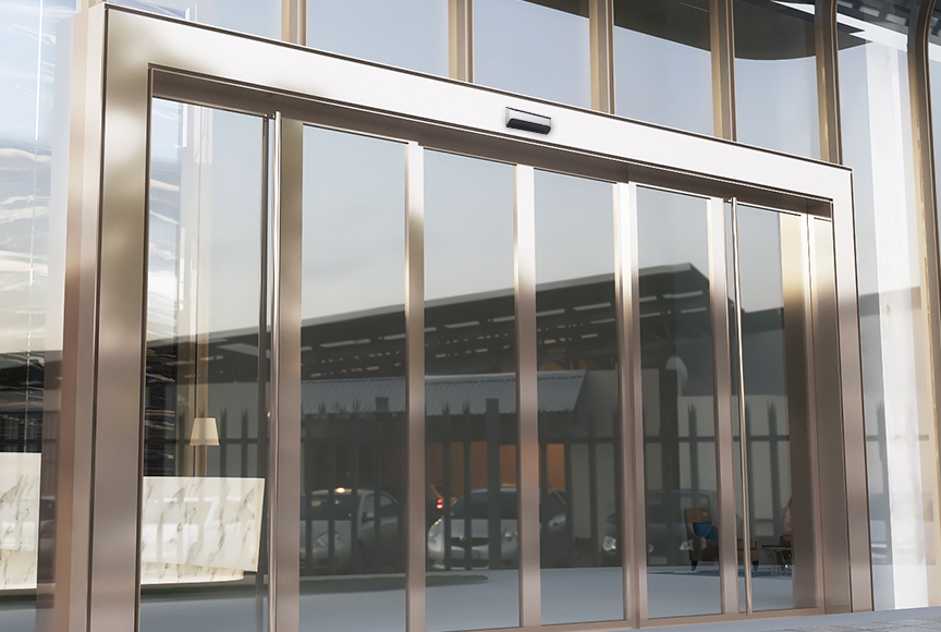 How can smart technologies like sensors and IoT be integrated into automatic door systems?