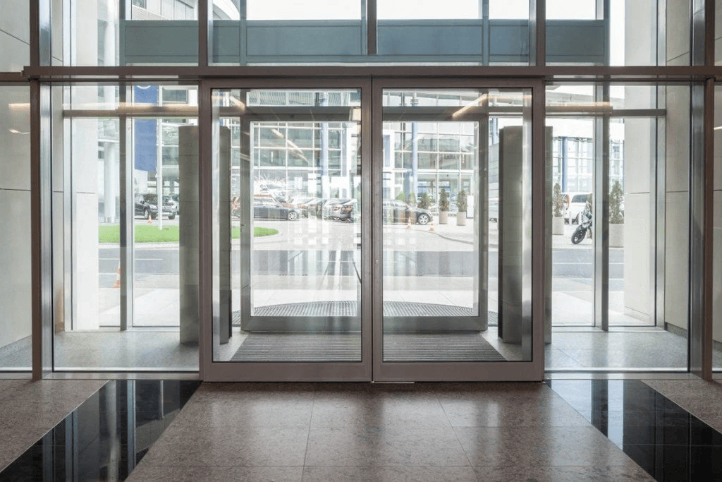 How does an automatic swing door sensor work?